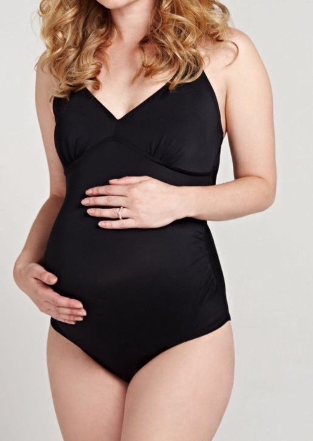 black maternity swimming costume